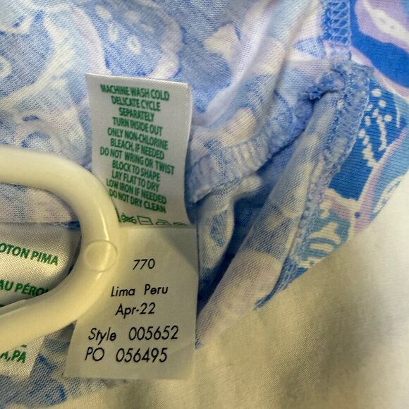 Lilly Pulitzer Cody Dress Large Boca Blue Sea What I Sea Pima EUC - Picture 7 of 10